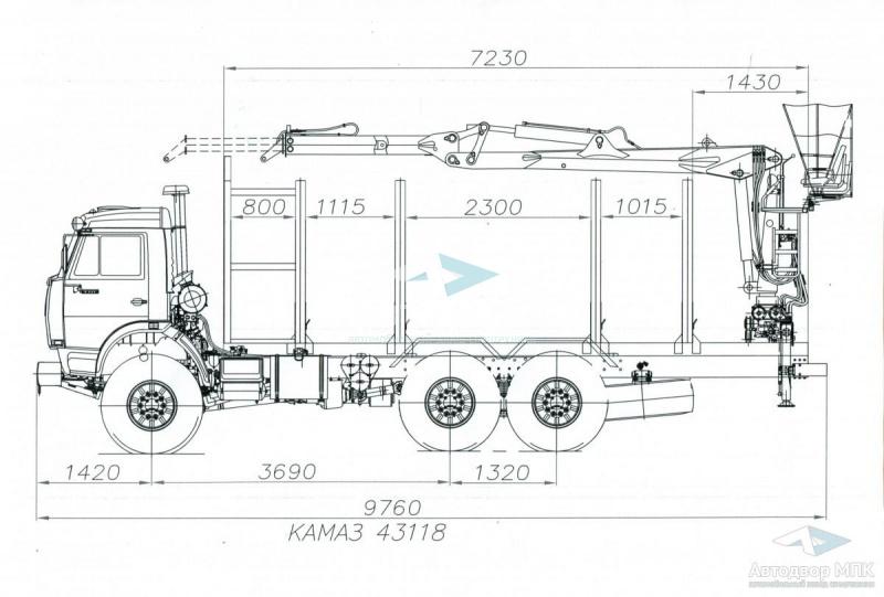 Камаз 43118 длина. КАМАЗ 43118 лесовоз с манипулятором схема. КАМАЗ 43118 сортиментовоз с гидроманипулятором чертеж. КАМАЗ 43118 лесовоз с манипулятором габариты. Сортиментовоз КАМАЗ-43118 габариты.